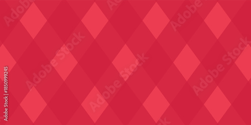 Natal rhombus pola mulus. Tekstur kotak merah Natal dengan garis emas. Argyle geometric berlian pola abstrak. Bungkus desain Natal dalam kotak. Ilustrasi vektor diisolasi pada latar belakang merah.