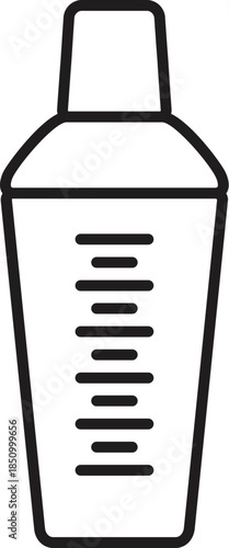 Cocktail shaker featuring measuring lines, ideal for precise mixing of alcoholic beverages