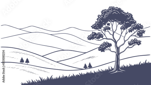 Minimalist Valley Landscape