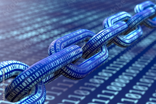 Internet communication. Binary coding. 3D illustration