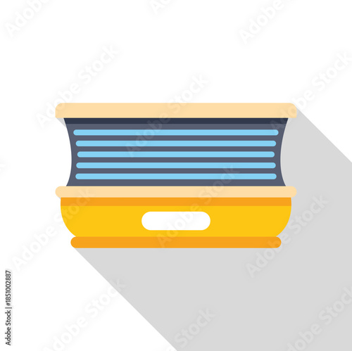 Horizontal solarium emitting ultraviolet light for tanning sessions