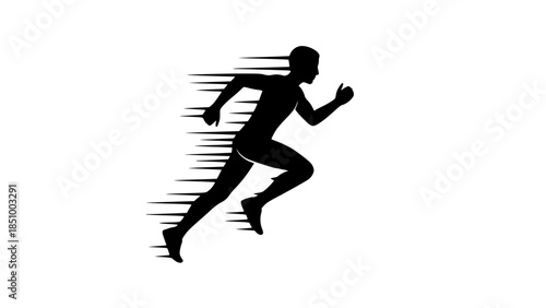 Running interval speed black white icon