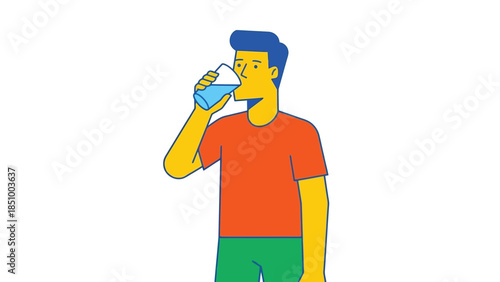 Man drinking water from a glass.