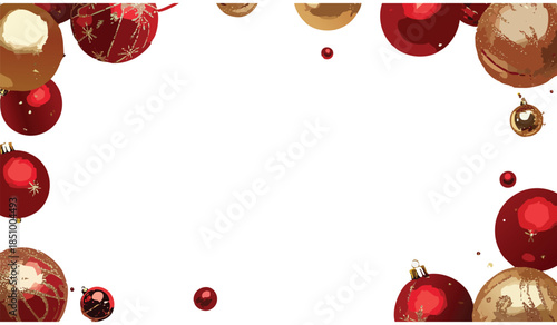Christmas Party Flyer Background with Red and Gold Decor