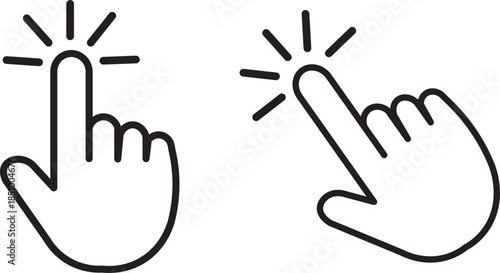 Click and Point Hand Cursor. Computer mouse click cursor icon set