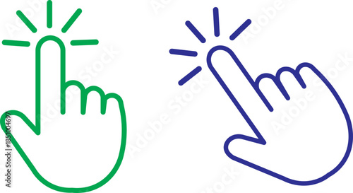 Click and Point Hand Cursor. Computer mouse click cursor icon set