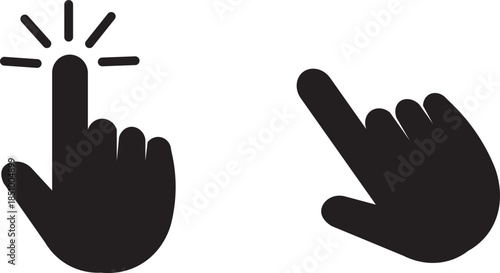 Click and Point Hand Cursor. Computer mouse click cursor icon set