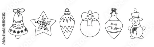 Cute Christmas Ornament and Snowman Coloring Page