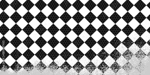 racing flag sport background horizontal grunge checkered pattern vector design with empty space.