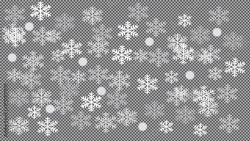 Winter Snow Sparkle Overlay with Glitter Particles on Transparent Background