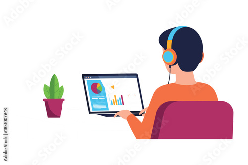 Vector file text and a white background illustration of a digital file concept