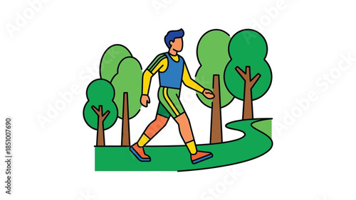 Man walking in a park during daytime.