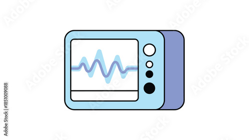Medical Monitor Displaying Heartbeat Waveform.
