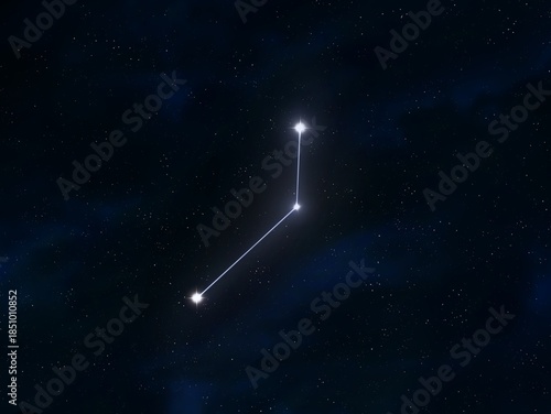 Pictor constellation in the night sky. Stars connected by lines on a dark background. Astrological image.