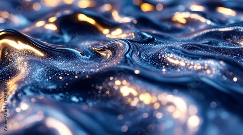 Luxurious Blue Gold Waves