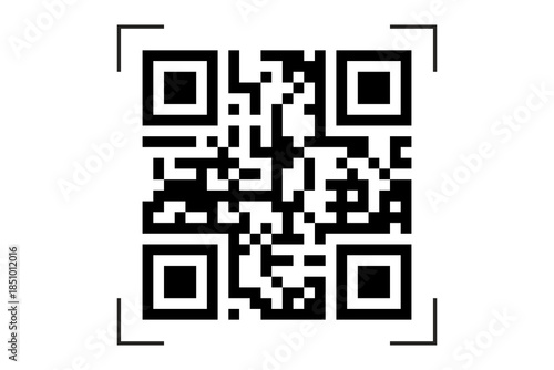 QR code with corner markers on a white background. This digital pattern facilitates quick scanning and information access.