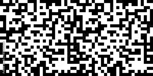 Abstract black and white pixel pattern. This geometric background evokes digital data, technology, and modern design.