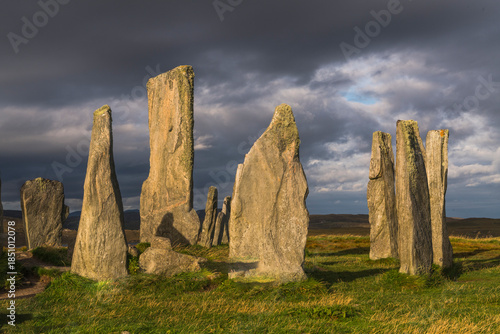 Callanish Stone Circle against Dark Sky, Lewis Island, Scotland