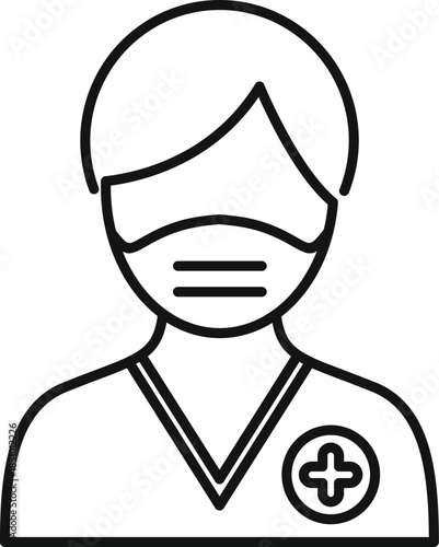 Medical professional wearing face mask in uniform