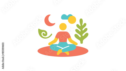 Person meditating peacefully in a serene natural setting.