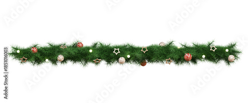 Christmas Banner - Border Decoration With Fir Branches