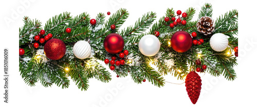 Christmas Banner - Border Decoration With Fir Branches