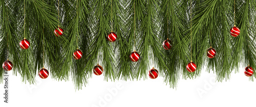 Christmas Banner - Border Decoration With Fir Branches