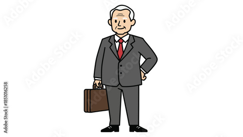 Professional businessman in a suit holding a briefcase.