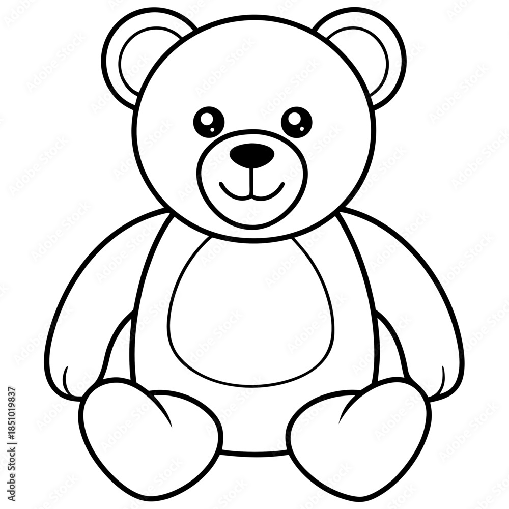 Fototapeta premium Teddy line art vector