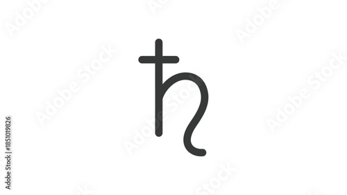 Saturn astrological symbol isolated on white background.