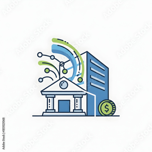 Banking Institution with Digital Technology and Finance.