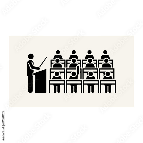 Teacher Leading Classroom Lecture To Students.