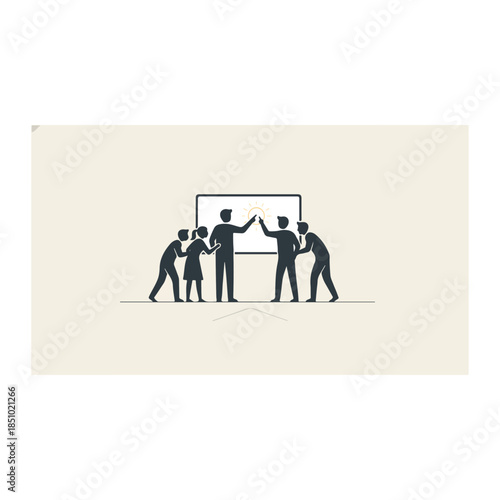 Team Collaboration During Whiteboard Presentation Session.