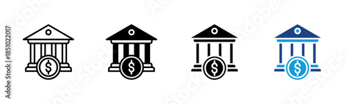 Banking icon set multiple style collection