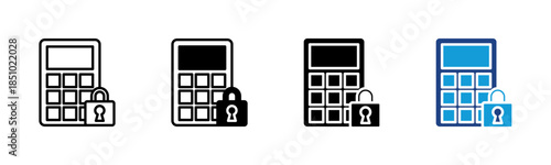 Security Key icon set multiple style collection