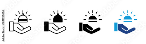 Food icon set multiple style collection