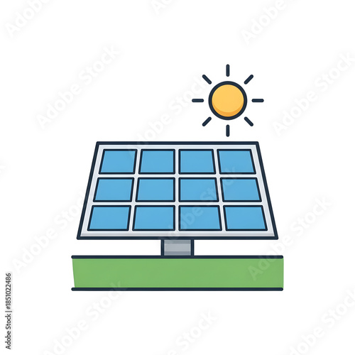 Solar Panel Renewable Energy Source Illustration.