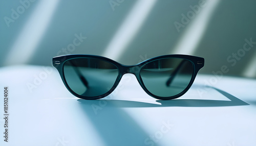 Wallpaper Mural A pair of black sunglasses placed on a white surface Torontodigital.ca