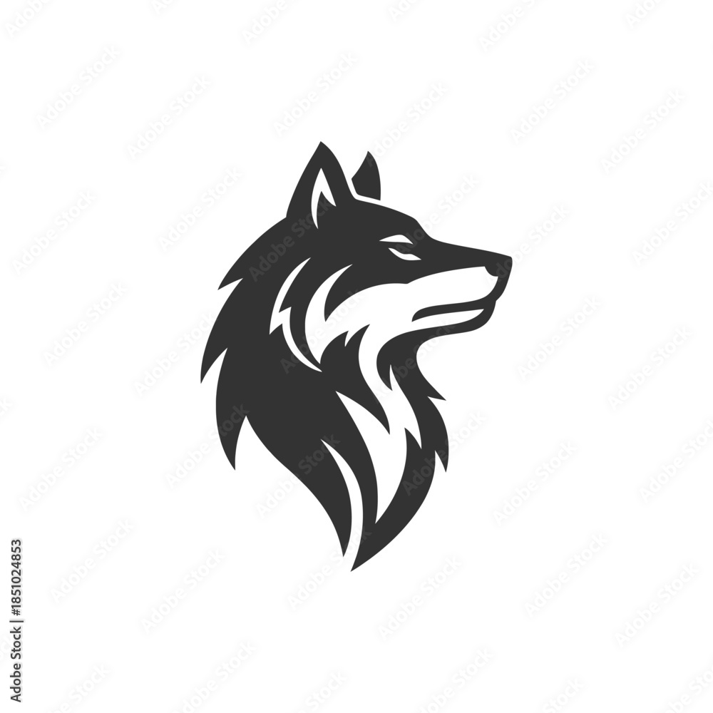 Fototapeta premium Bold and powerful wolf head logo for sale makes your brand stand out with its sleek modern design