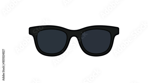Stylish Black Wayfarer Sunglasses Isolated on White Background.
