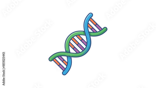 Stylized DNA Double Helix Illustration.