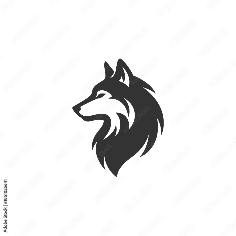 Obraz premium Elegant wolf head logo design with a modern feel, perfect for branding or a striking symbol