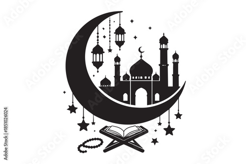 mosque illustration for ramadhan