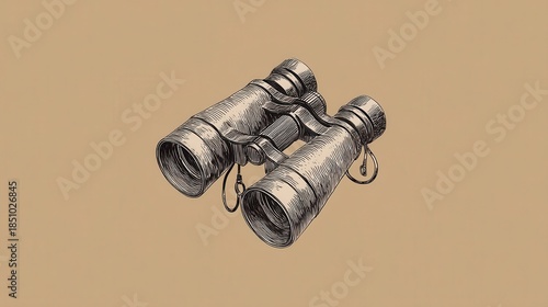 Wallpaper Mural Hand drawn vintage binoculars. Torontodigital.ca