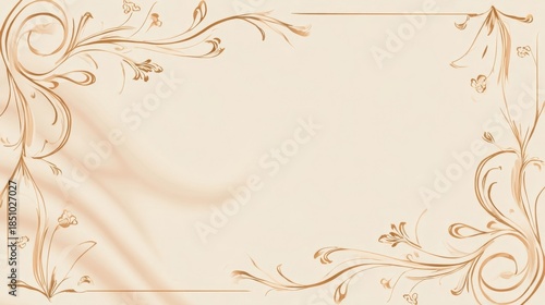 Wallpaper Mural Ornate floral design on a light beige background. Torontodigital.ca