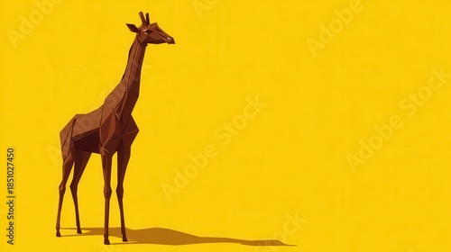 Wallpaper Mural Geometric illustration of a giraffe on a mustard background. Torontodigital.ca