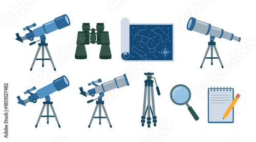 Astronomy equipment kit for stargazing and observation
