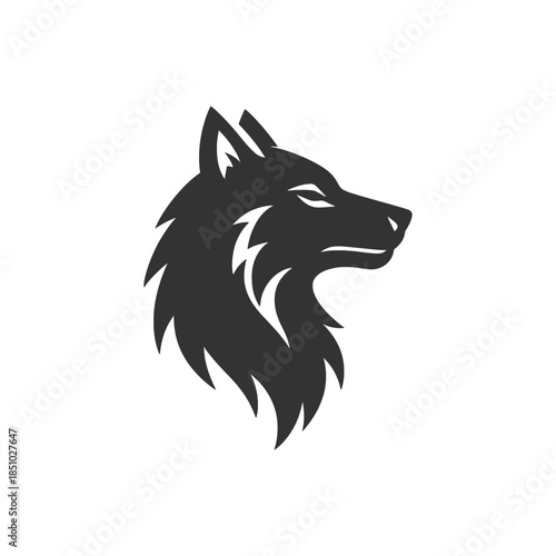 Sleek wolf head logo exudes power and strength, perfect for branding and impactful designs today