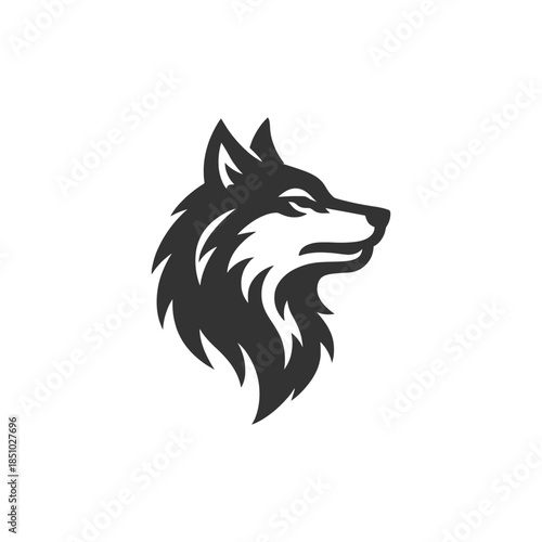 Sleek wolf head logo for brands needing a symbol of strength, loyalty, and intelligence in business