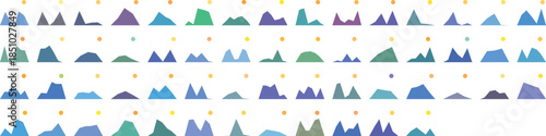 colorful mountain range landscape pattern with dots